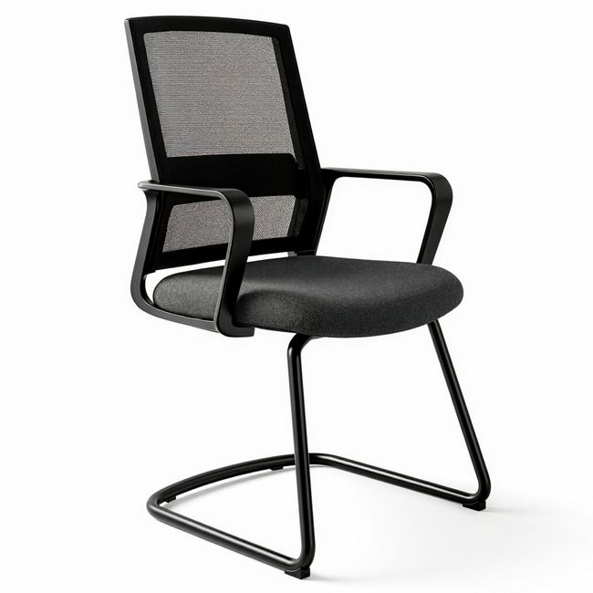 MODERN MEET Freischwinger | Mit fester Lordosenstütze, Schwarz