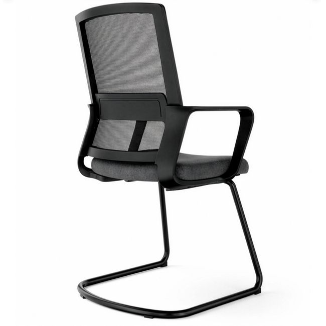 MODERN MEET Freischwinger | Mit fester Lordosenstütze, Schwarz