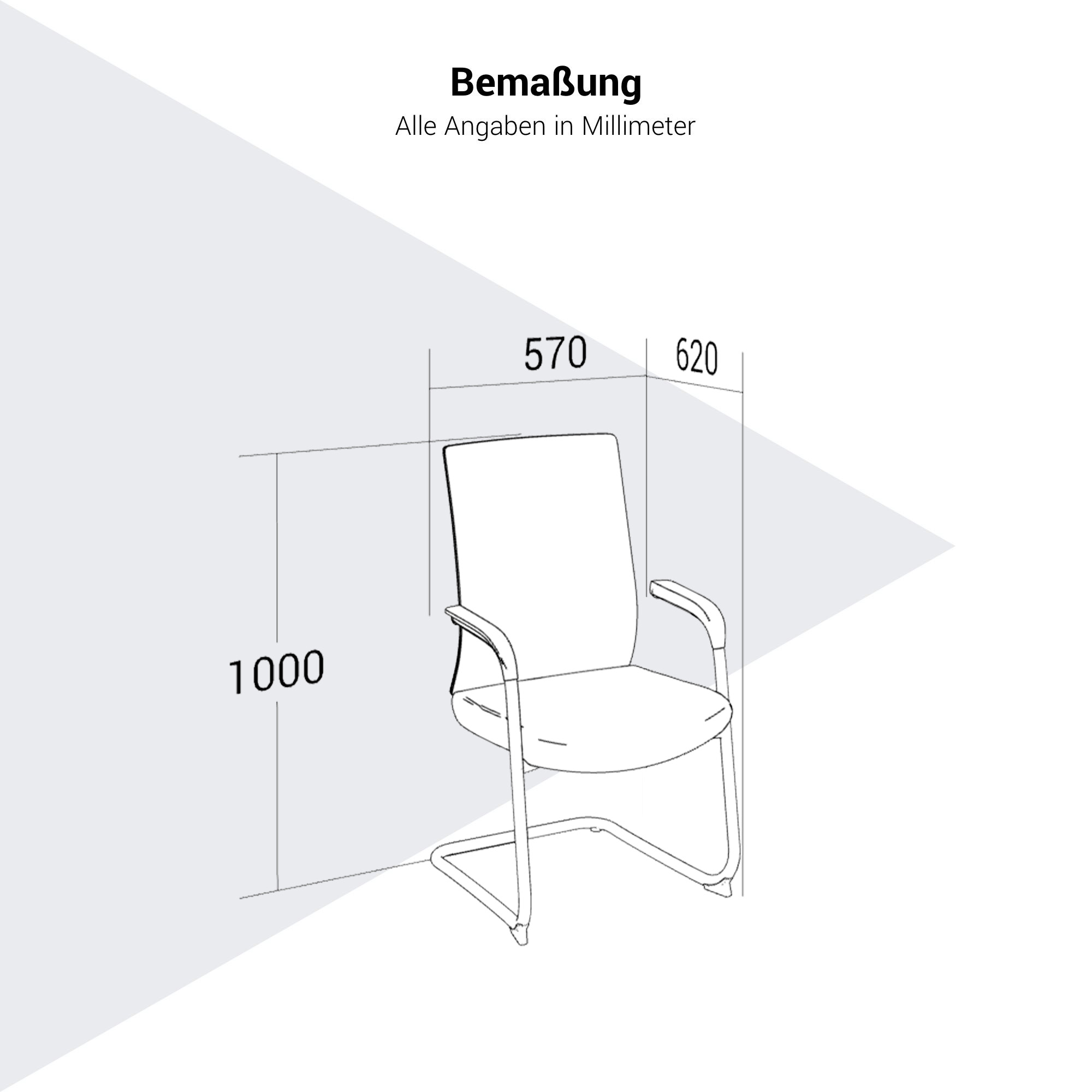 Y-frame Freischwinger | Con supporto regolabile con lordosi, nero - 8 Main Image