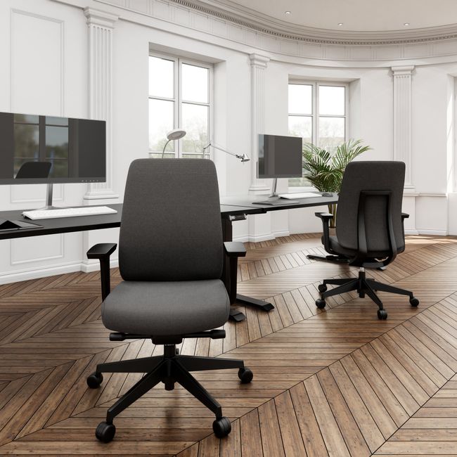 HARDY Bürodrehstuhl | Synchronmechanik, 3D-Armlehnen, Schwarz