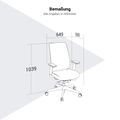 HARDY Bürodrehstuhl | Synchronmechanik, 3D-Armlehnen, Grau - 7 Thumbnail Image
