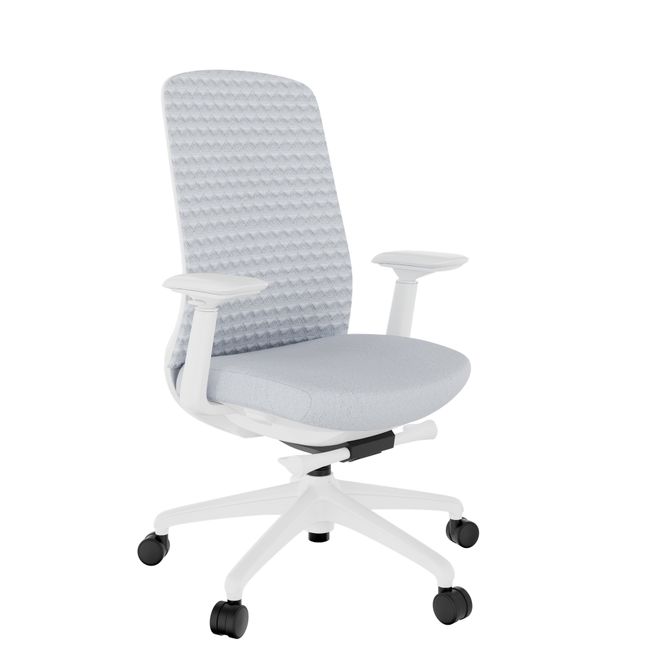 SMART ADJUST Bürodrehstuhl | Synchronmechanik, 4D-Armlehnen, Kopfstütze optional, Grau