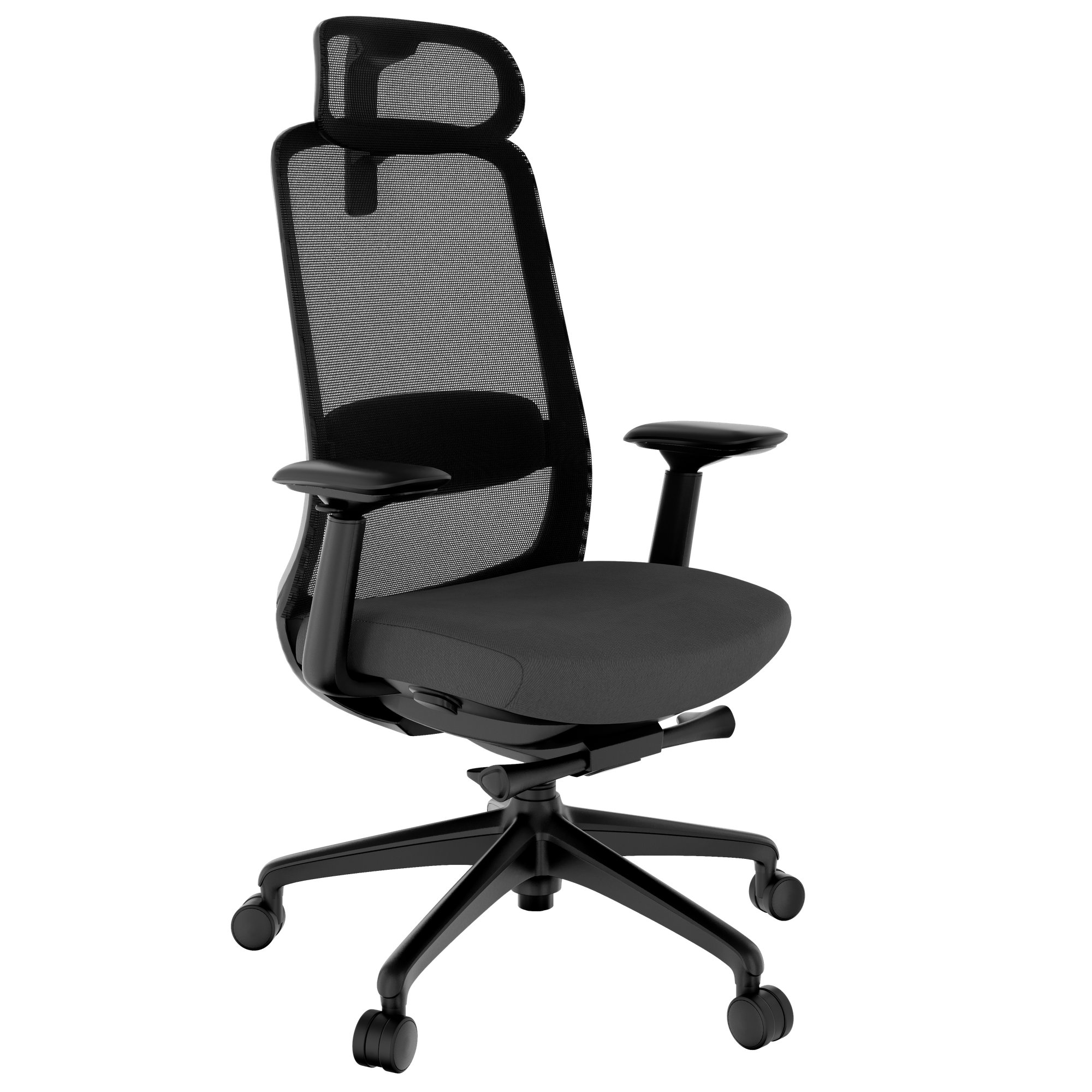 Smart Adjust net office swivel chair | Synchronous mechanics, 4D armrests, headrest optional, black - 1 Main Image
