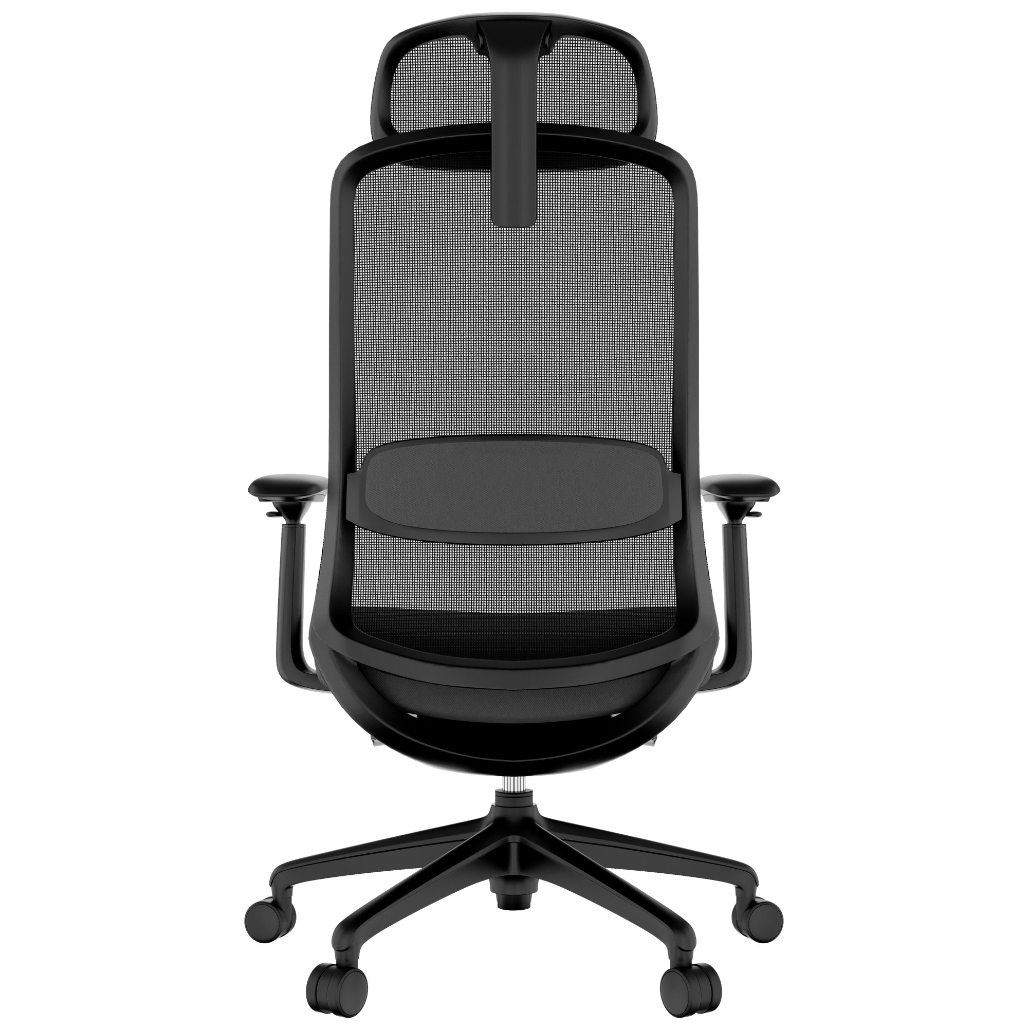 Smart Adjust net office swivel chair | Synchronous mechanics, 4D armrests, headrest optional, black - 6 Main Image