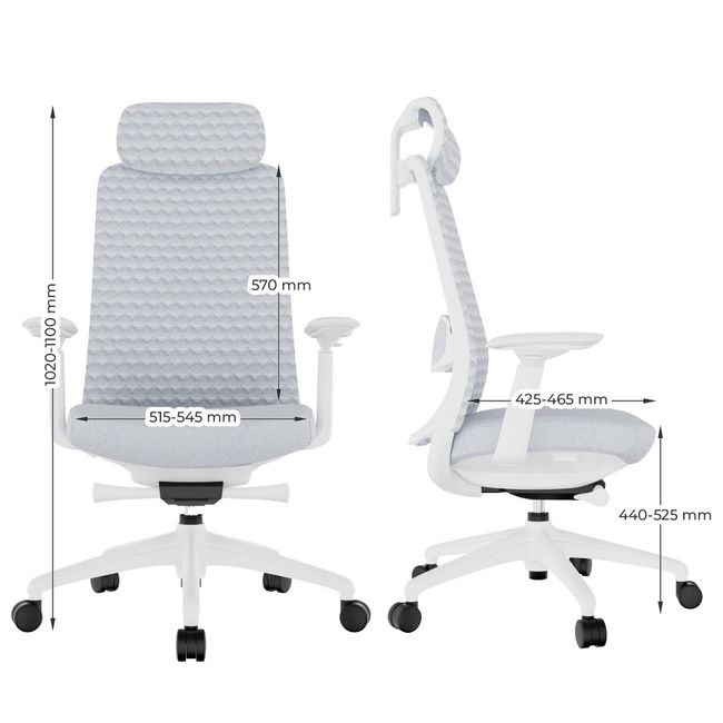 SMART ADJUST NET Bürodrehstuhl | Synchronmechanik, 4D-Armlehnen, Kopfstütze optional, Schwarz