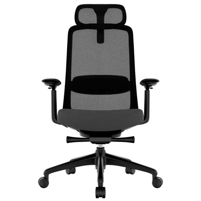 SMART ADJUST NET Bürodrehstuhl | Synchronmechanik, 4D-Armlehnen, Kopfstütze optional, Schwarz