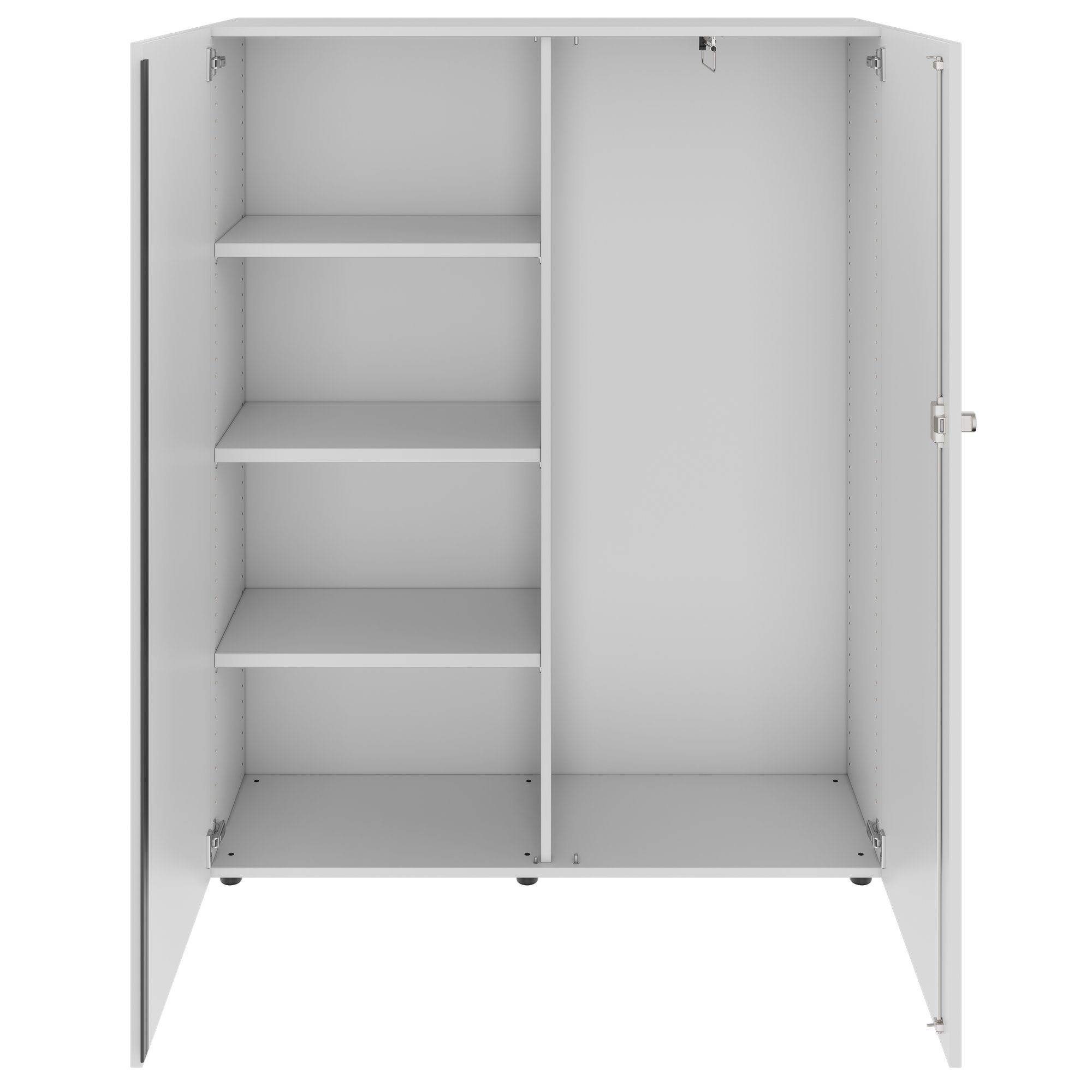 PRO Garderobenschrank | 4 OH, 1200 x 1510 mm, mit Regal, Soft-Close, Grau - 3 Main Image