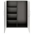 PRO Garderobenschrank | 4 OH, 1200 x 1510 mm, mit Regal, Soft-Close, Graphit / Weiß