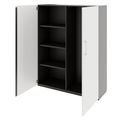 PRO Garderobenschrank | 4 OH, 1200 x 1510 mm, mit Regal, Soft-Close, Graphit / Weiß