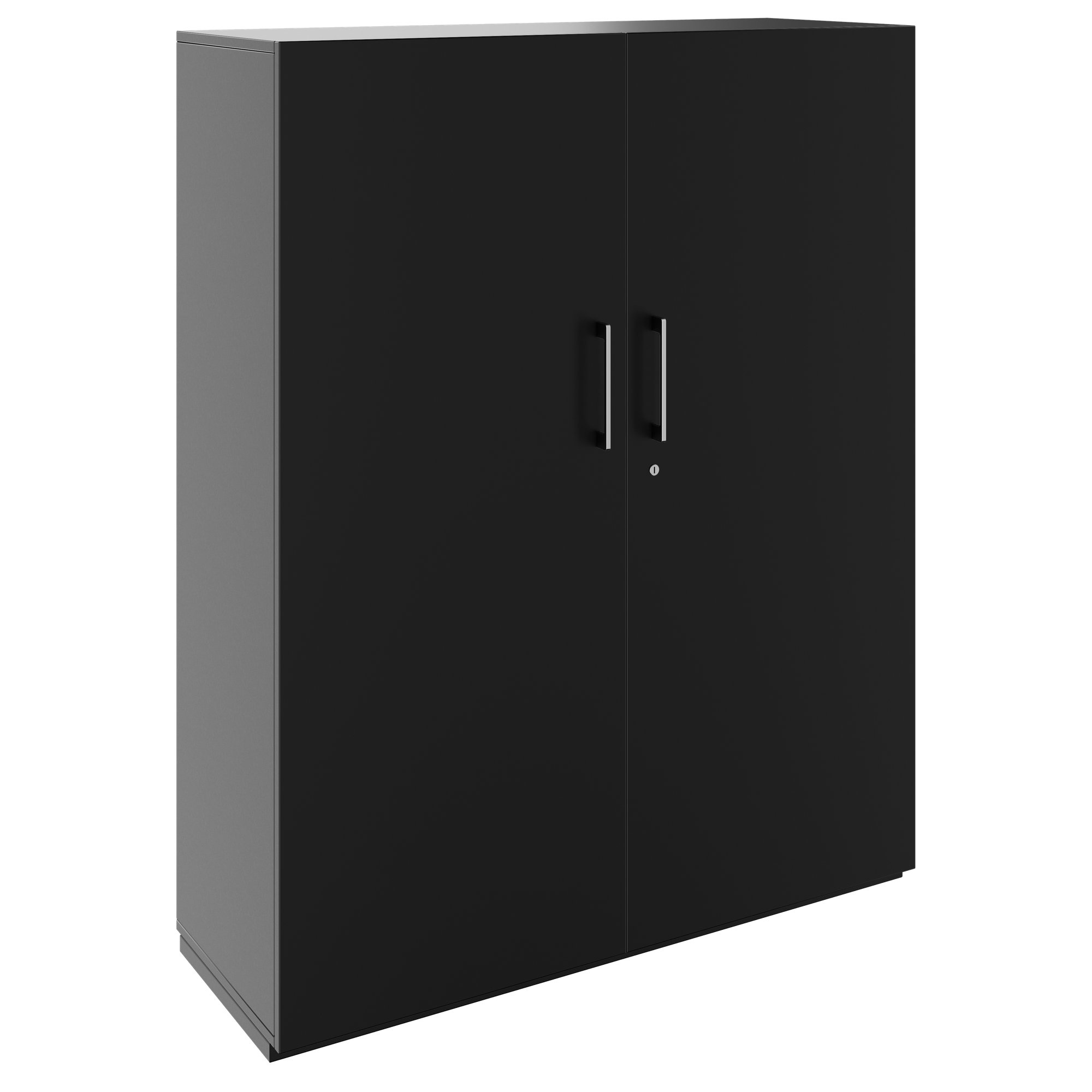 PRO Garderobenschrank | 4 OH, 1200 x 1510 mm, mit Regal, Soft-Close, Schwarz - 1 Main Image