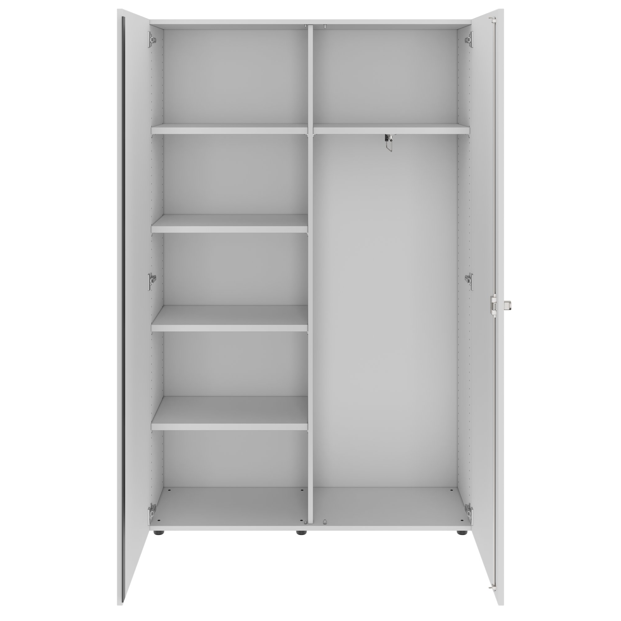 PRO Garderobenschrank | 5 OH, 1200 x 1880 mm, mit Regal, Soft-Close, Grau - 3 Main Image
