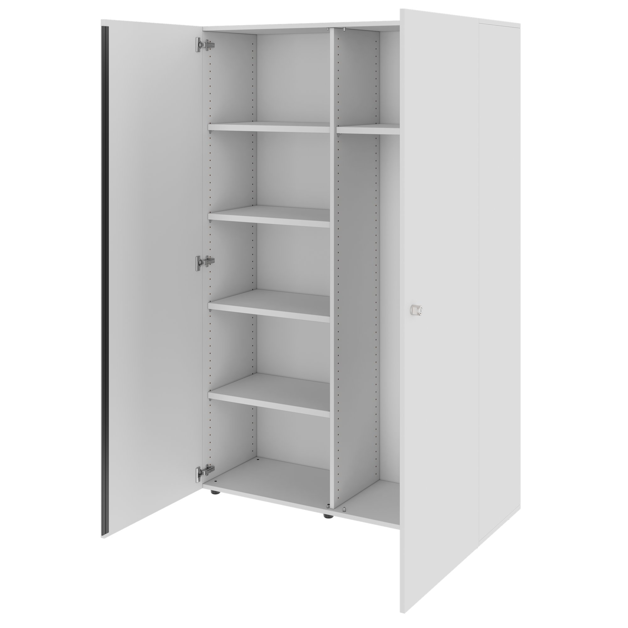 PRO Garderobenschrank | 5 OH, 1200 x 1880 mm, mit Regal, Soft-Close, Grau - 4 Main Image