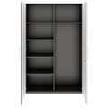 PRO Garderobenschrank | 5 OH, 1200 x 1880 mm, mit Regal, Soft-Close, Graphit / Weiß