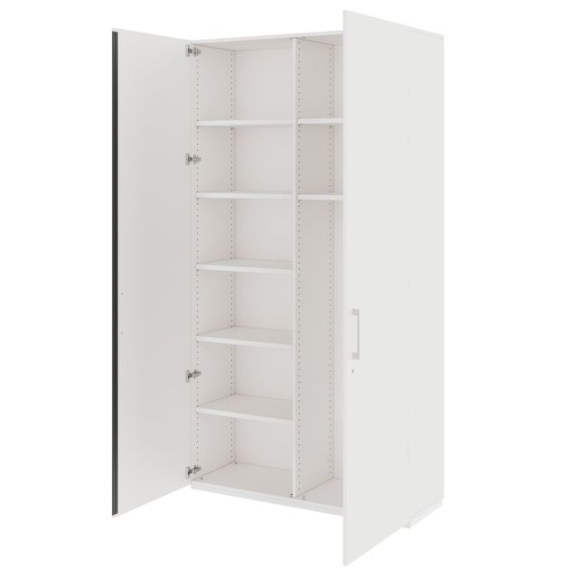 PRO Garderobenschrank | 6 OH, 1200 x 2250 mm, mit Regal, Soft-Close, Weiß PRO Garderobenschrank | 6 OH, 1200 x 2250 mm, mit Regal, Soft-Close, Weiß