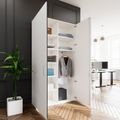 PRO Garderobenschrank | 6 OH, 1200 x 2250 mm, mit Regal, Soft-Close, Weiß - 16 Thumbnail Image