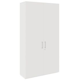 PRO Garderobenschrank | 6 OH, 1200 x 2250 mm, mit Regal, Soft-Close, Weiß