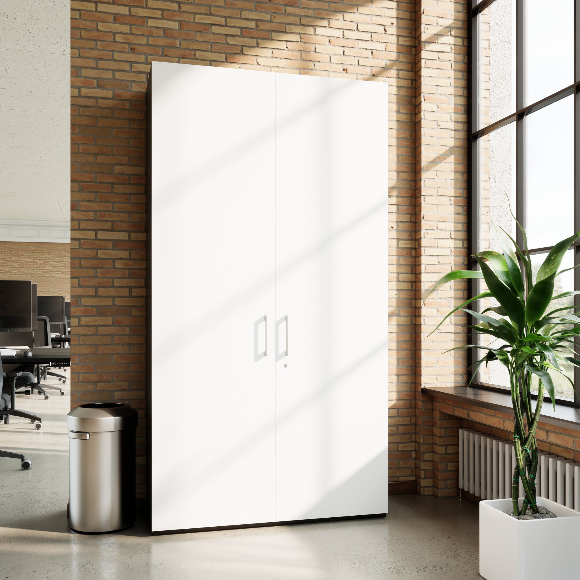 PRO Garderobenschrank | 6 OH, 1200 x 2250 mm, mit Regal, Soft-Close, Graphit / Weiß - 15 Main Image