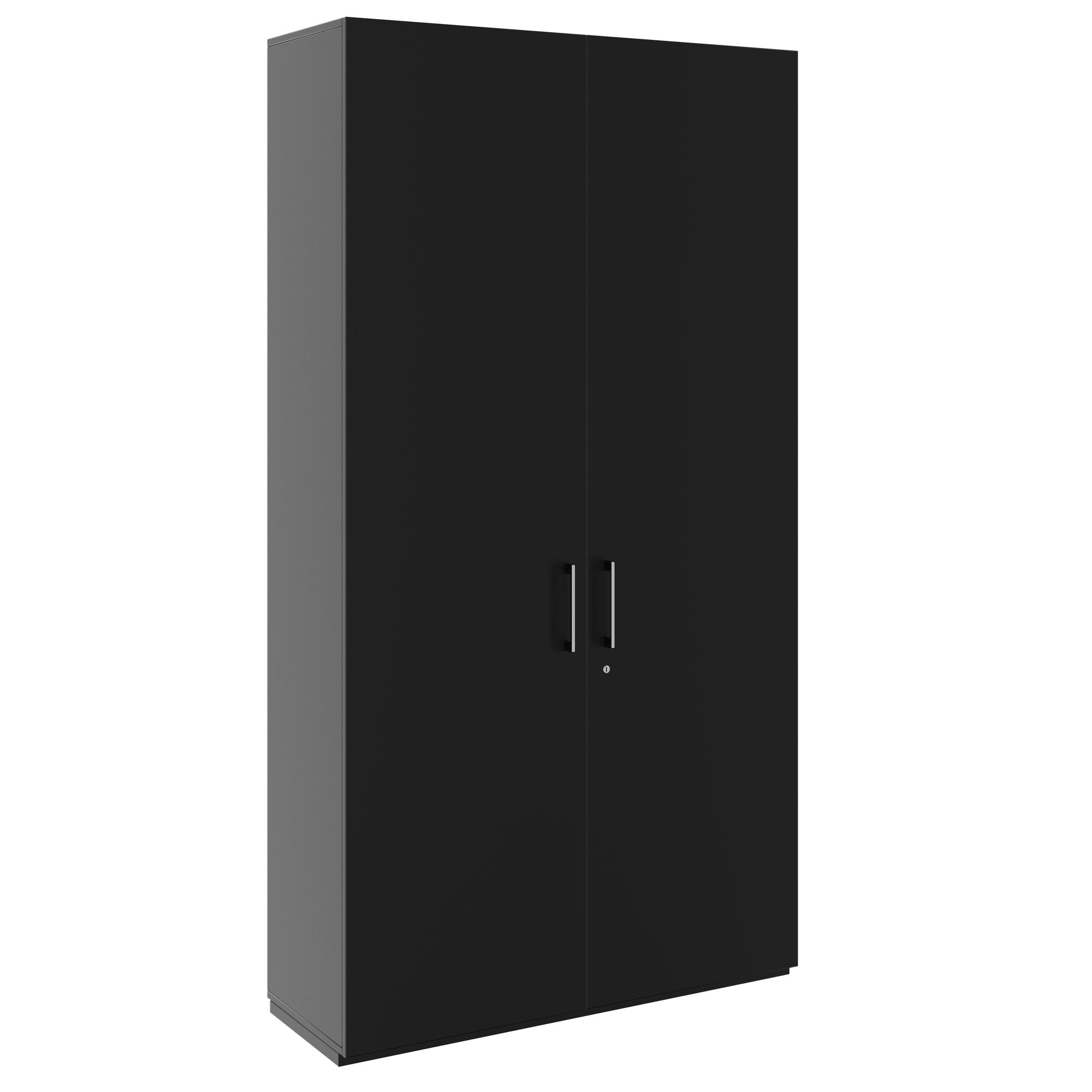 PRO Garderobenschrank | 6 OH, 1200 x 2250 mm, mit Regal, Soft-Close, Schwarz - 1 Main Image