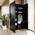 PRO Garderobenschrank | 6 OH, 1200 x 2250 mm, mit Regal, Soft-Close, Schwarz - 4 Thumbnail Image