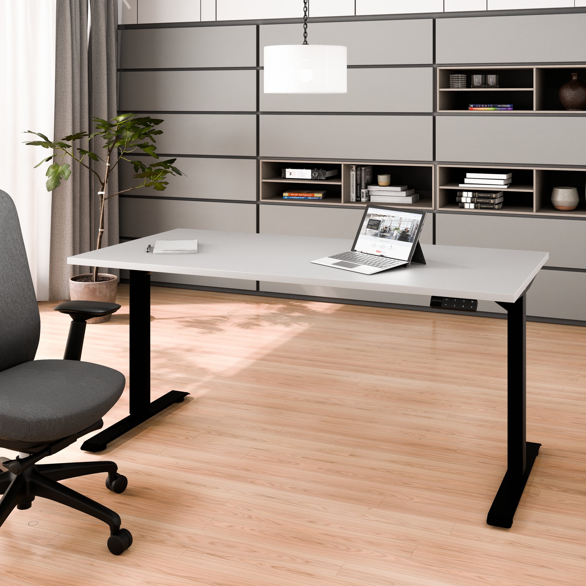 TELDRA Home, Desk a 2 motori | 1200 - 1400 mm, regolabile in altezza elettricamente, grigio perla - 6 Main Image