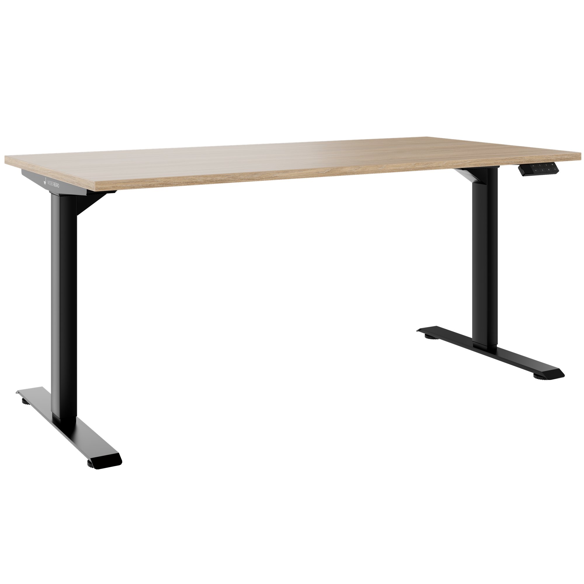 TELDRA Home, 2-motor desk | 1200 - 1600 mm, electrically height adjustable, amber oak - 1 Main Image