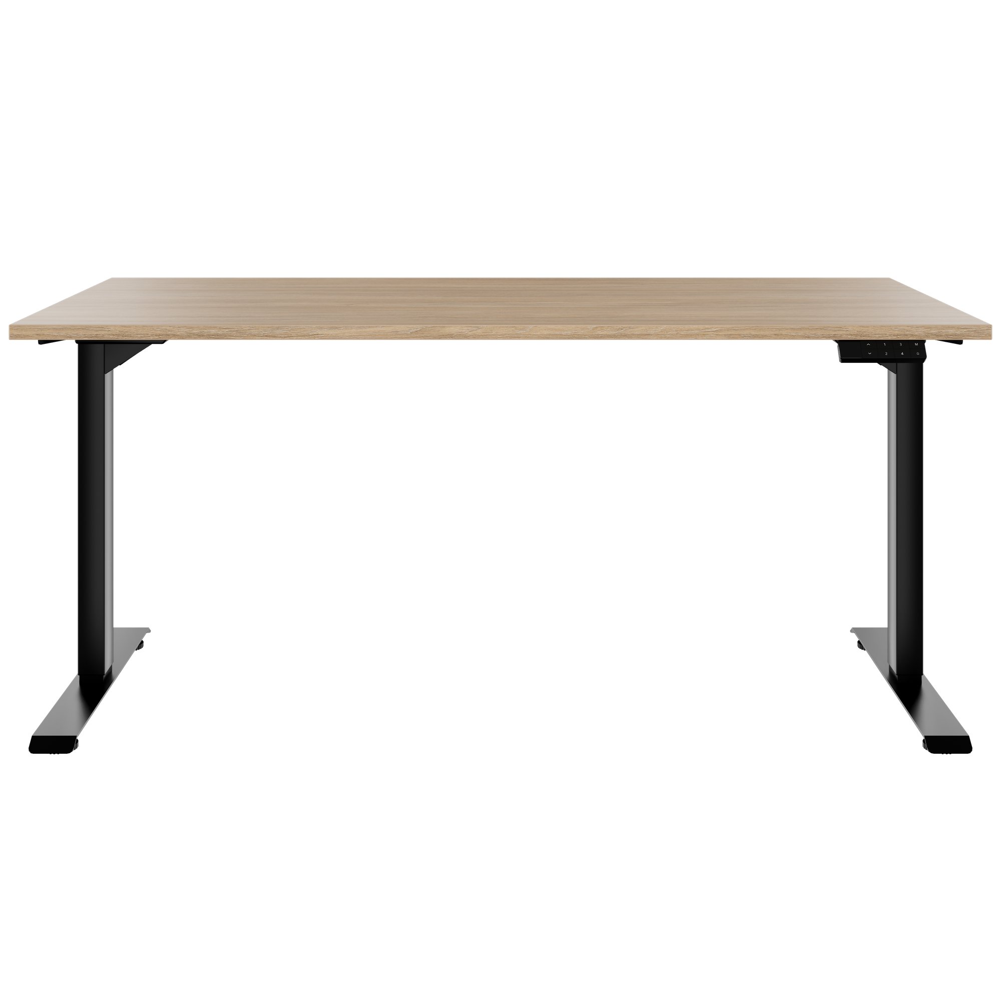 TELDRA Home, 2-motor desk | 1200 - 1600 mm, electrically height adjustable, amber oak - 3 Main Image