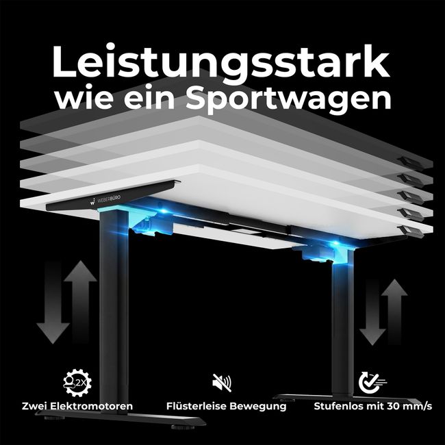 TELDRA Home, 2-Motoren-Schreibtisch | 1600 x 800 mm, elektrisch höhenverstellbar,            Wildeiche