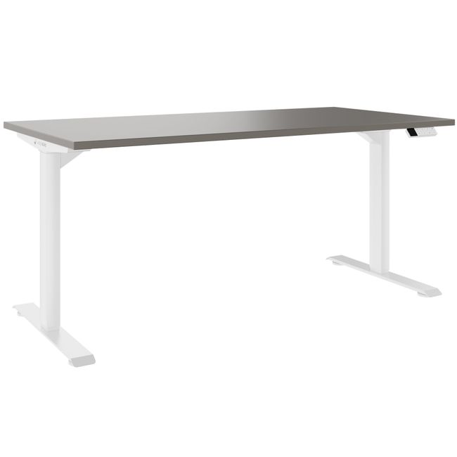 TELDRA Home, 2-Motoren-Schreibtisch | 1600 x 800 mm, elektrisch höhenverstellbar, Cubanitgrau
