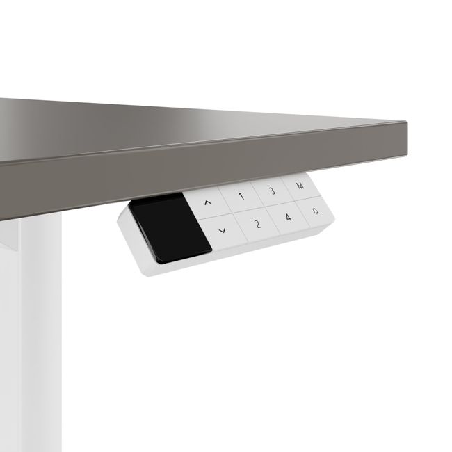 TELDRA Home, 2-Motoren-Schreibtisch | 1600 x 800 mm, elektrisch höhenverstellbar, Cubanitgrau