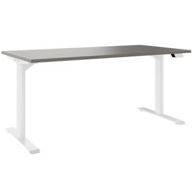 TELDRA Home, 2-Motoren-Schreibtisch | 1600 x 800 mm, elektrisch höhenverstellbar, Cubanitgrau