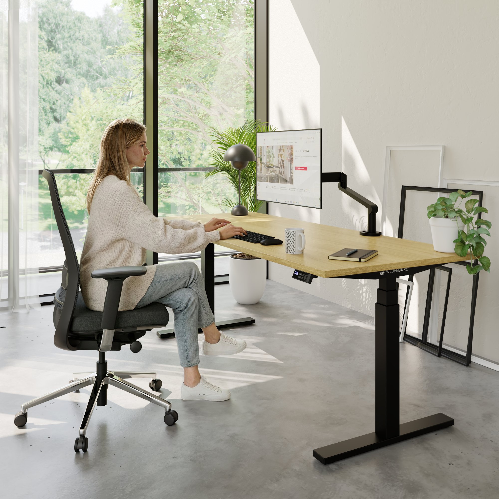 TELDRA Office, 2-Motoren-Schreibtisch | 1200 - 2000 mm, elektrisch höhenverstellbar, Weiß - 19 Main Image