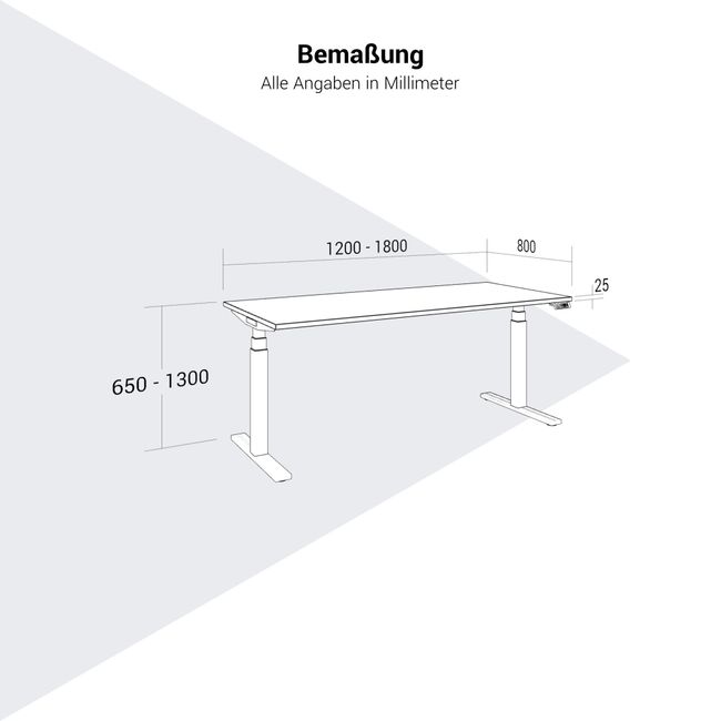 TELDRA Office, 2-Motoren-Schreibtisch | 1600 - 1800 mm, elektrisch höhenverstellbar, Perlgrau TELDRA Office, 2-Motoren-Schreibtisch | 1600 - 1800 mm, elektrisch höhenverstellbar, Perlgrau
