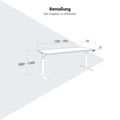 TELDRA Office, Desk a 2 motori | 1200 - 1800 x 800 mm, regolabile in altezza elettricamente, grigio perla - 8 Thumbnail Image