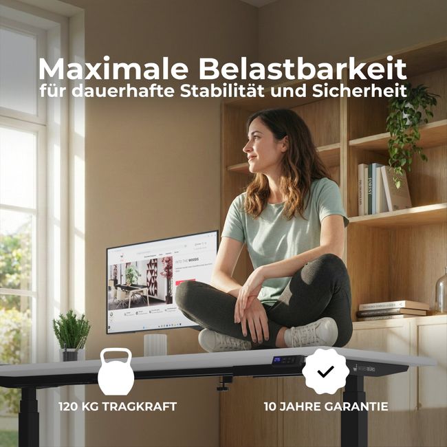 TELDRA Office, 2-Motoren-Schreibtisch | 1600 - 1800 mm, elektrisch höhenverstellbar, Nussbaum