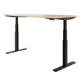 TELDRA Office, Bureau à 2 moteurs | 1600 - 1800 x 800 mm, réglable à hauteur électrique, en chêne en placage en bois réel - 4 Thumbnail Image