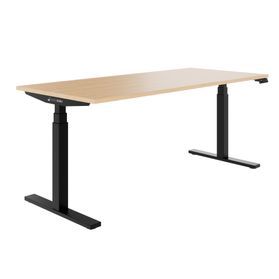 TELDRA Office, 2-Motoren-Schreibtisch | 1600 - 1800 mm, elektrisch höhenverstellbar, Echtholzfurnier Eiche