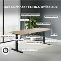 TELDRA Office, 2-Motoren-Schreibtisch | 1600 - 1800 mm, elektrisch höhenverstellbar, Echtholz-Furnier Nussbaum