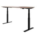 TELDRA Office, Bureau à 2 moteurs | 1600 - 1800 x 800 mm, réglable à la hauteur électrique, en noyer en placage en bois réel - 4 Thumbnail Image