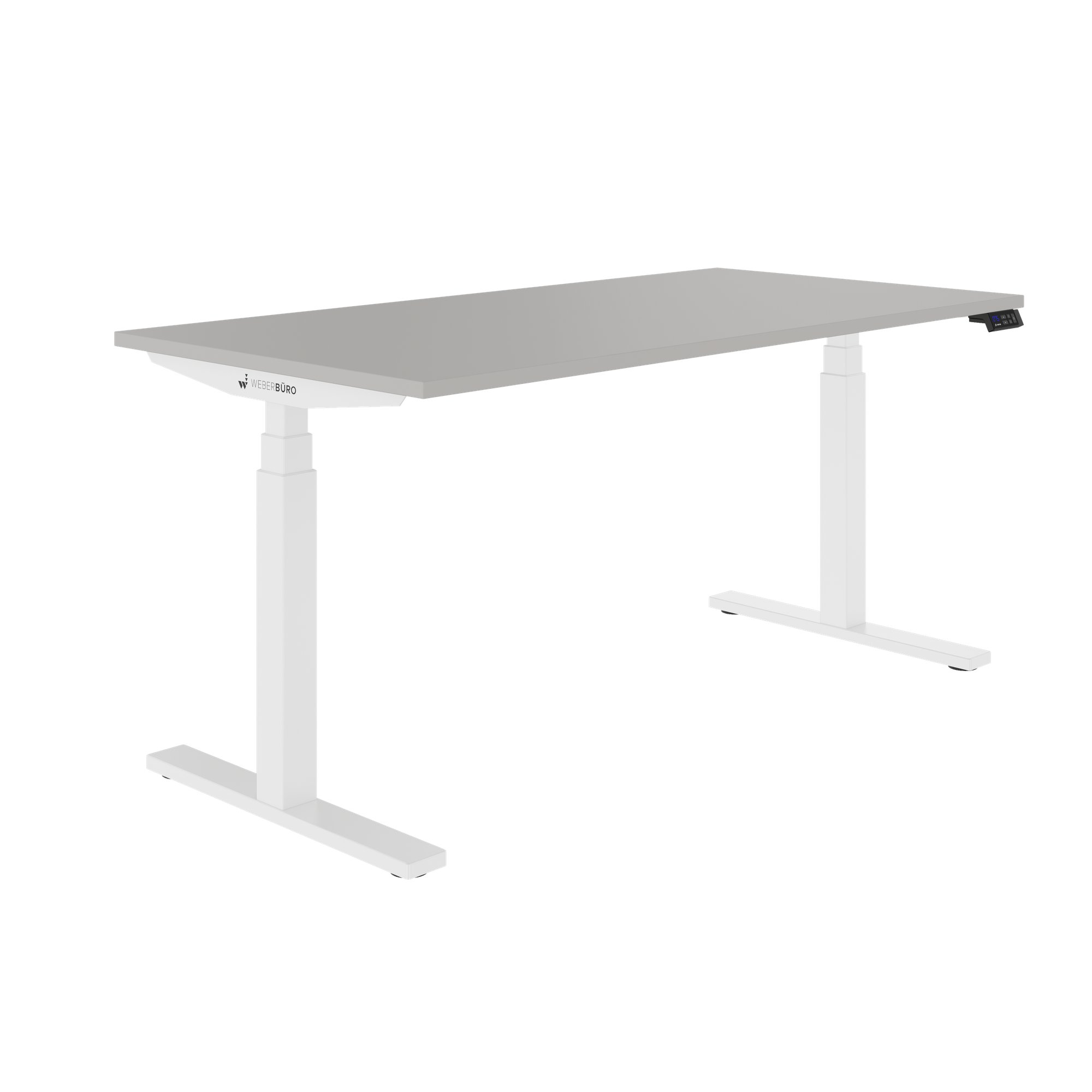 TELDRA Office, 2-motor desk | 1600 - 1800 x 800 mm, electrically height adjustable, linoleum Pebble - 1 Main Image