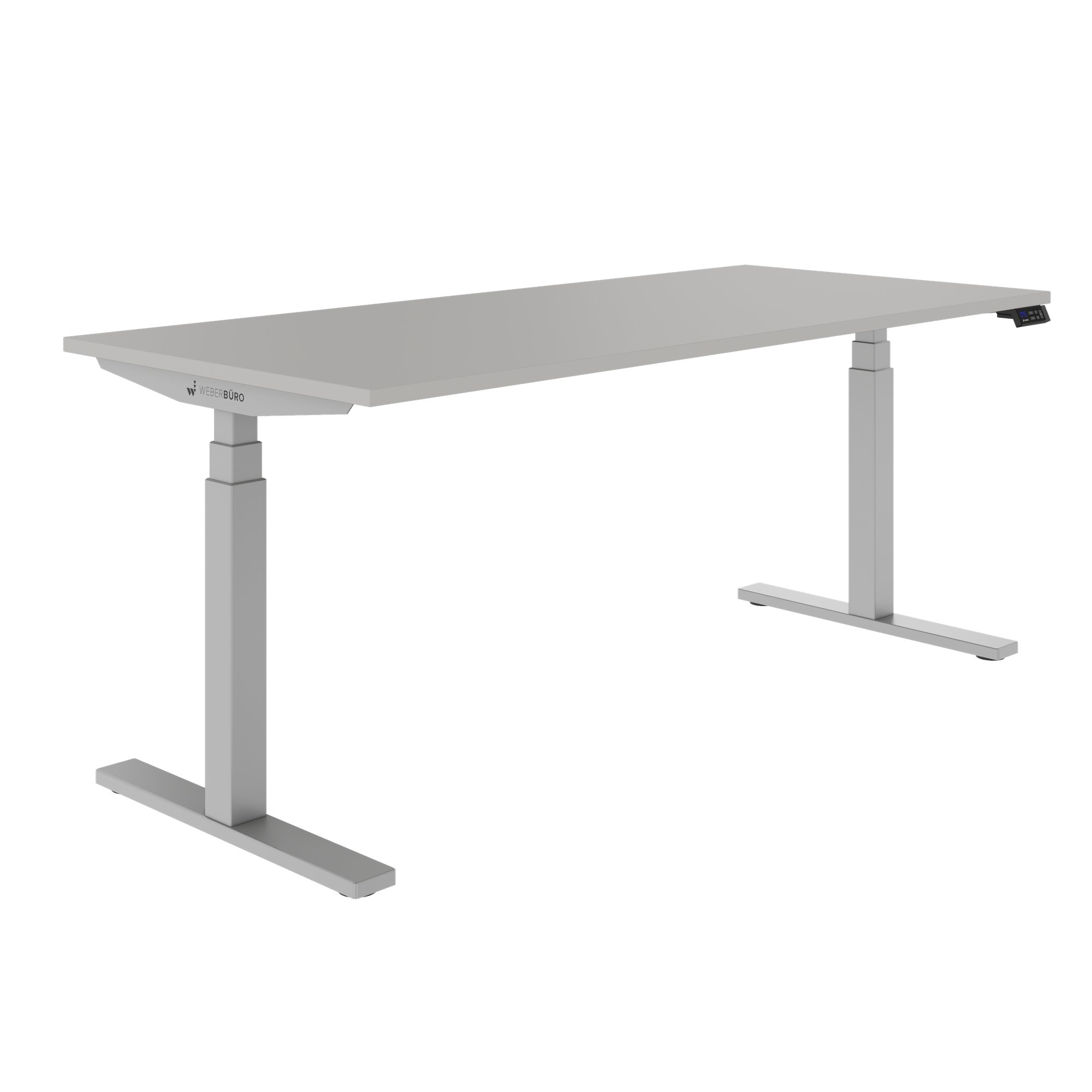 TELDRA Office, 2-motor desk | 1600 - 1800 x 800 mm, electrically height adjustable, linoleum Pebble - 1 Main Image