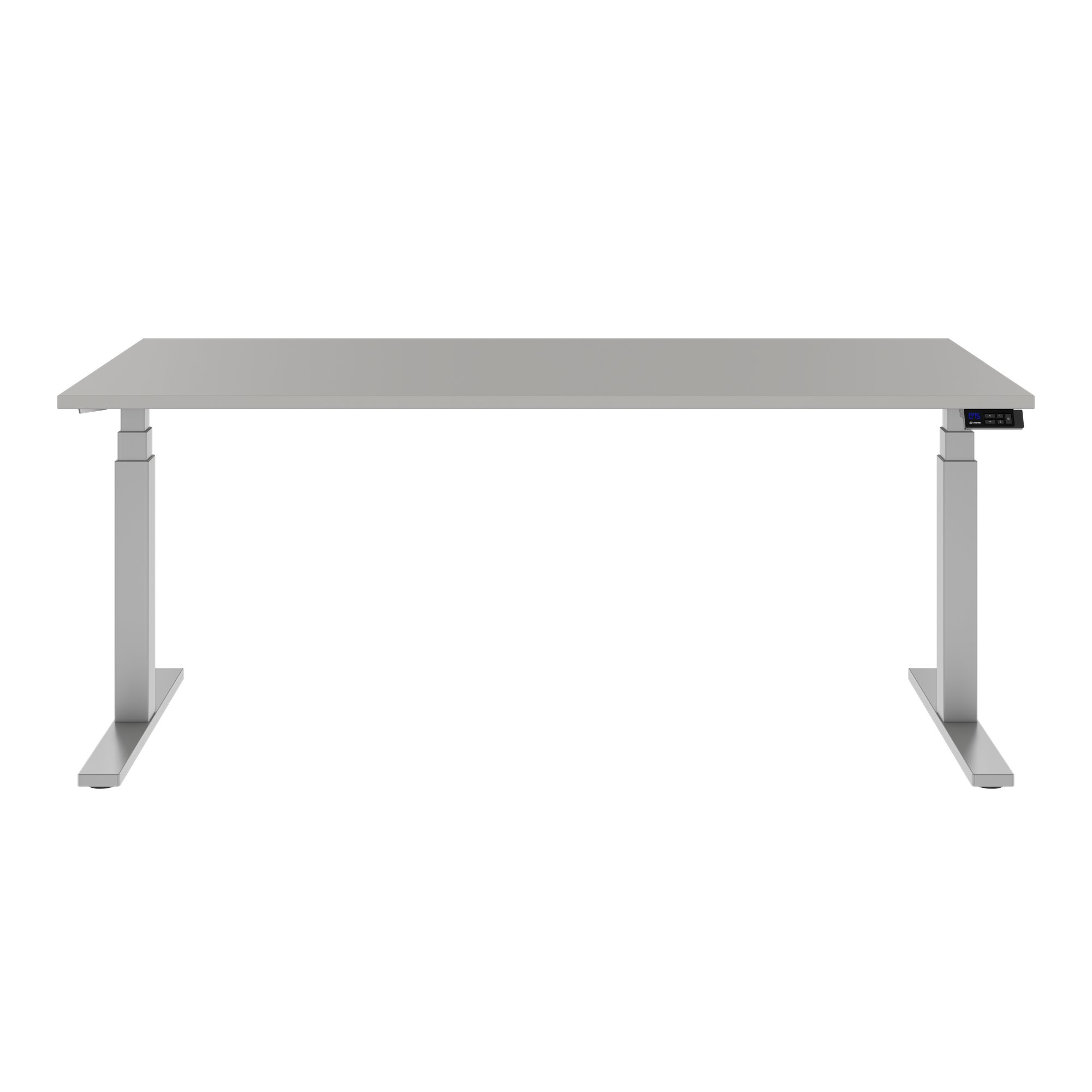 TELDRA Office, 2-motor desk | 1600 - 1800 x 800 mm, electrically height adjustable, linoleum Pebble - 3 Main Image