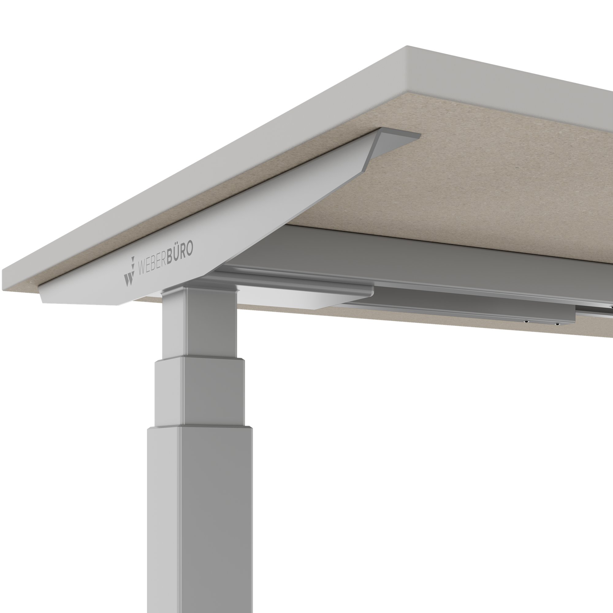 TELDRA Office, 2-motor desk | 1600 - 1800 x 800 mm, electrically height adjustable, linoleum Pebble - 5 Main Image