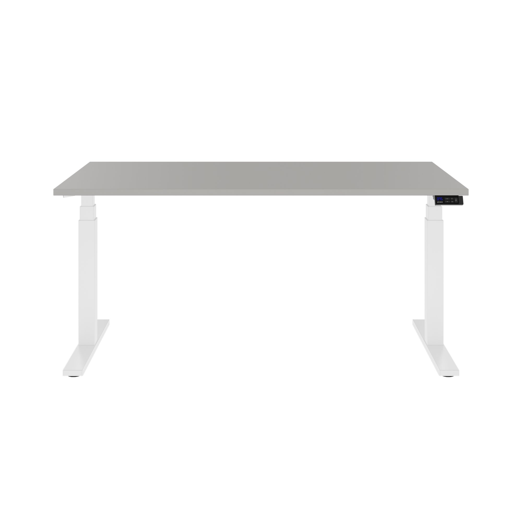 TELDRA Office, 2-motor desk | 1600 - 1800 x 800 mm, electrically height adjustable, linoleum Pebble - 3 Main Image