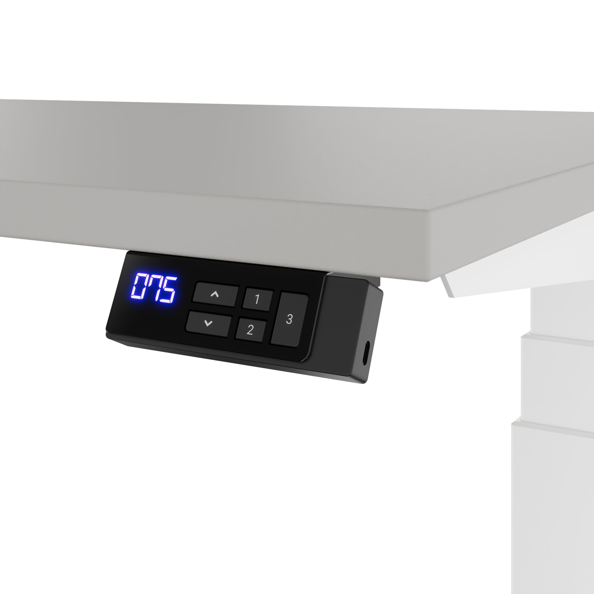 TELDRA Office, 2-motor desk | 1600 - 1800 x 800 mm, electrically height adjustable, linoleum Pebble - 7 Main Image
