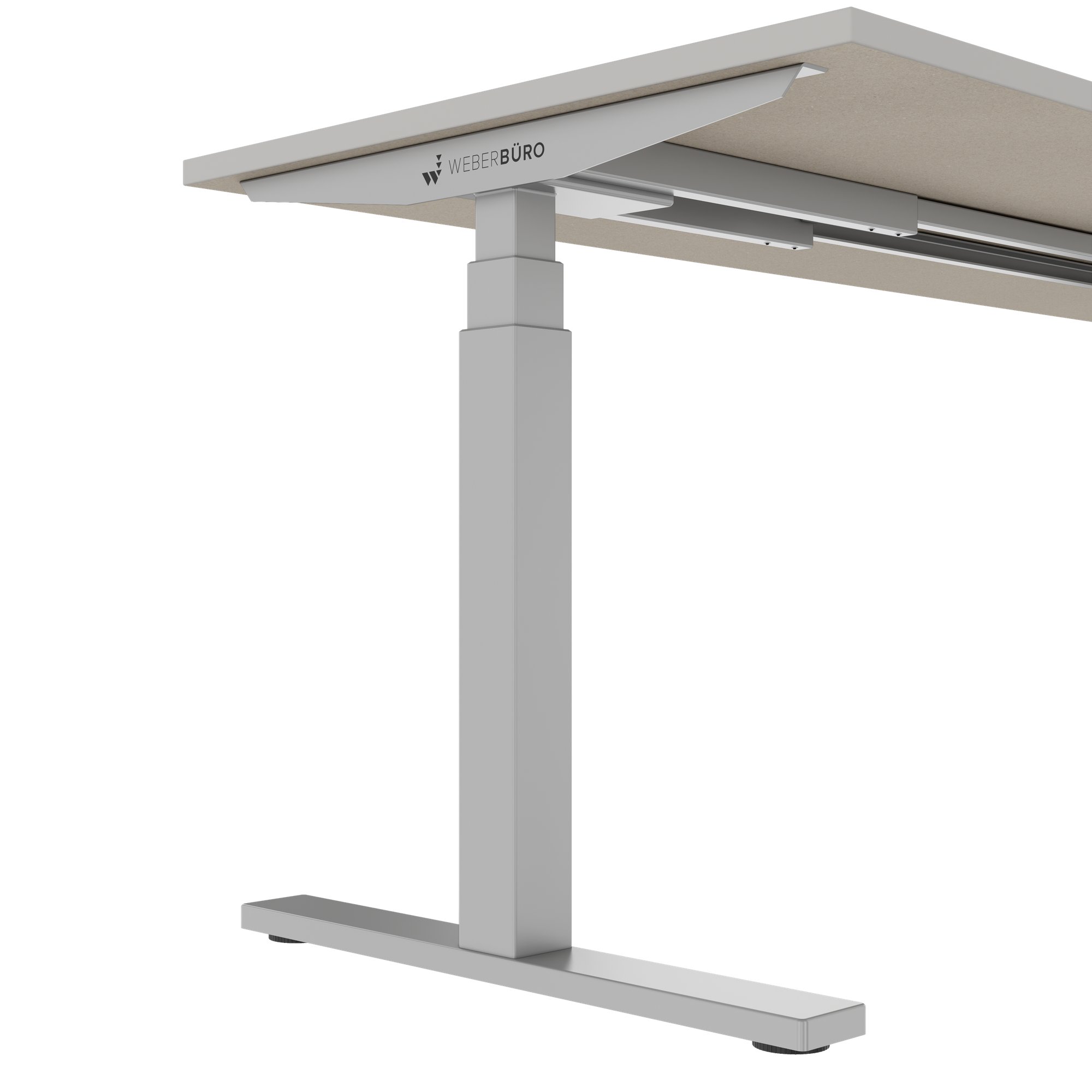TELDRA Office, 2-motor desk | 1600 - 1800 x 800 mm, electrically height adjustable, linoleum Pebble - 6 Main Image