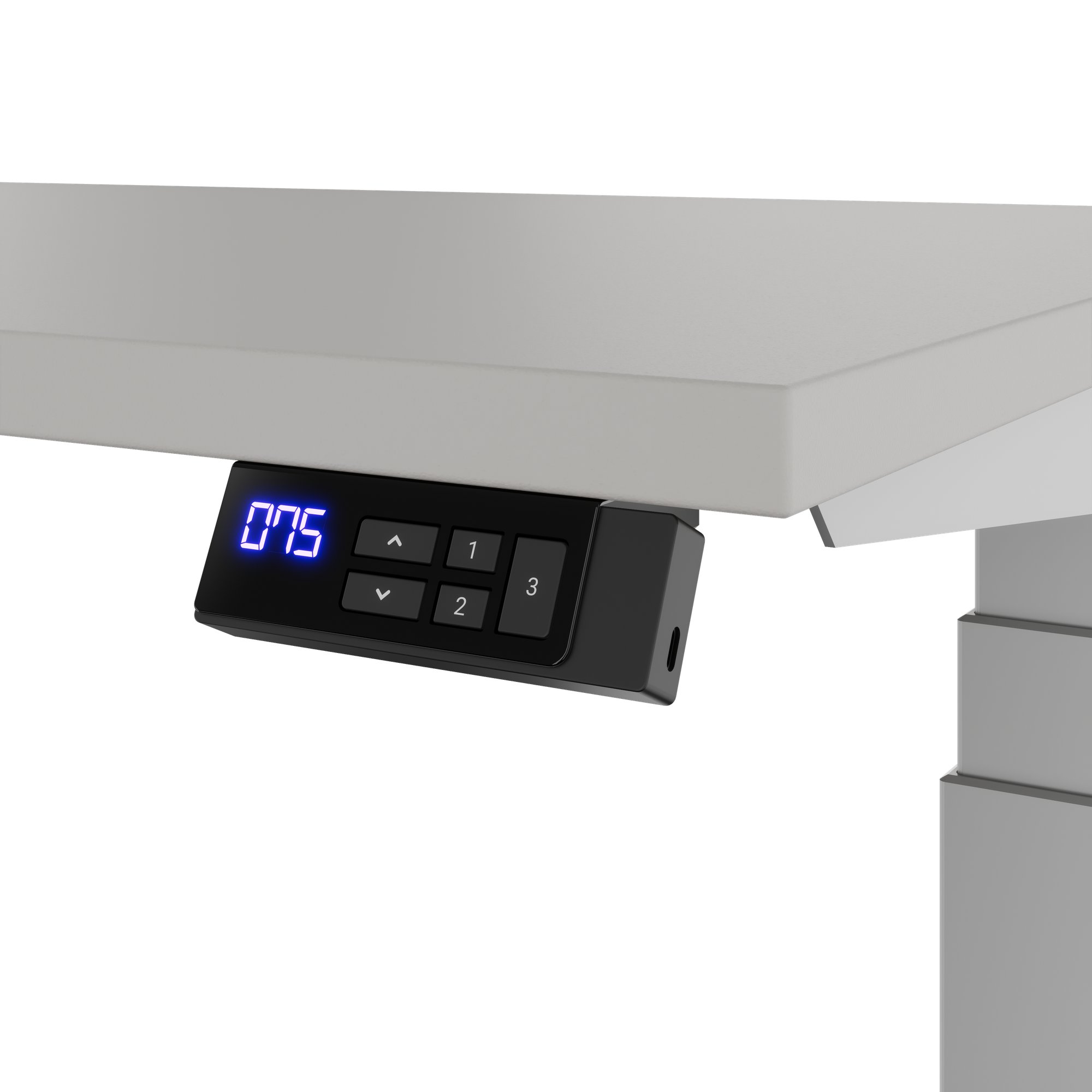 TELDRA Office, 2-motor desk | 1600 - 1800 x 800 mm, electrically height adjustable, linoleum Pebble - 7 Main Image