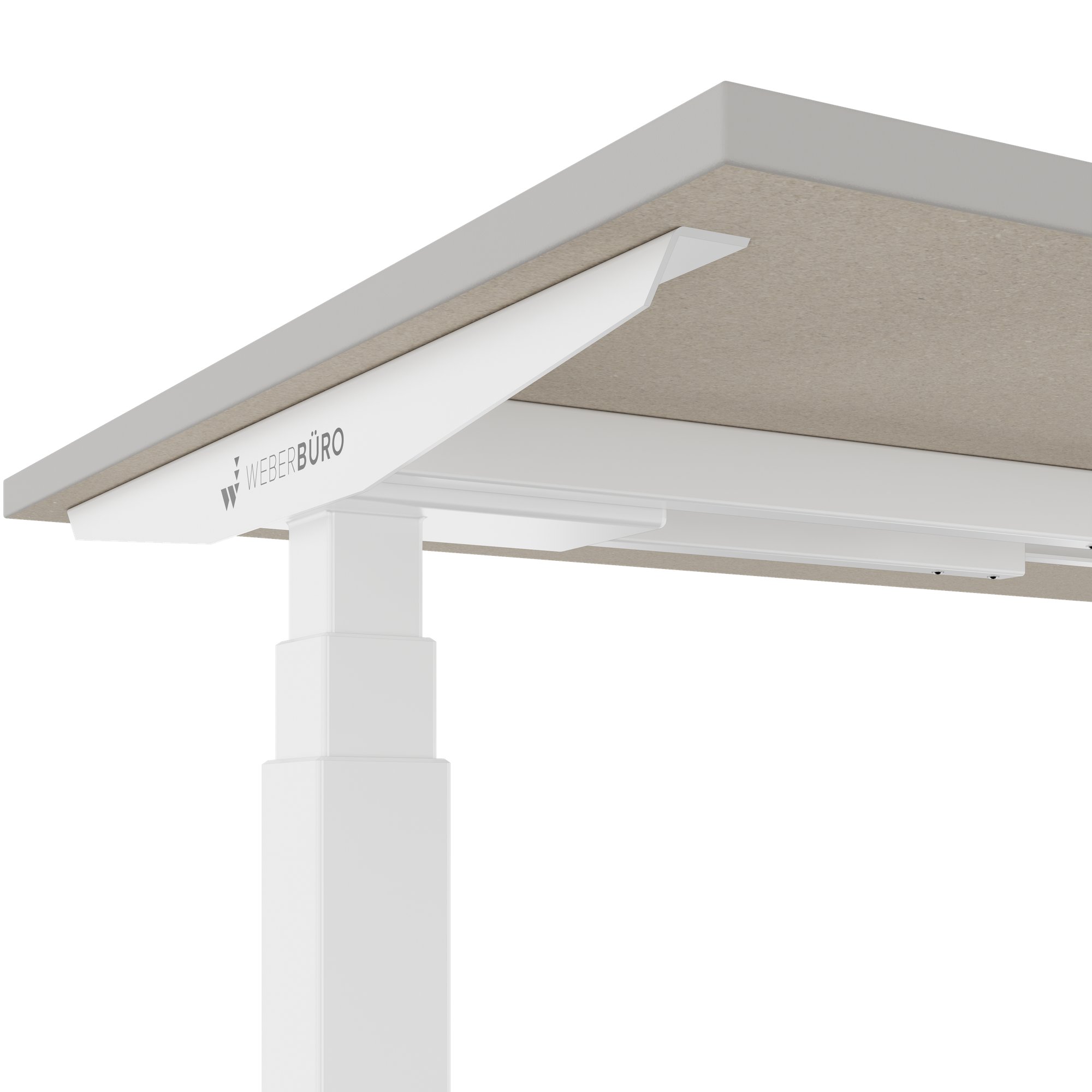 TELDRA Office, 2-motor desk | 1600 - 1800 x 800 mm, electrically height adjustable, linoleum Pebble - 5 Main Image