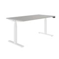 TELDRA Office, 2-motor desk | 1600 - 1800 x 800 mm, electrically height adjustable, linoleum Pebble - 1 Thumbnail Image