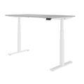 TELDRA Office, 2-motor desk | 1600 - 1800 x 800 mm, electrically height adjustable, linoleum Pebble - 4 Thumbnail Image