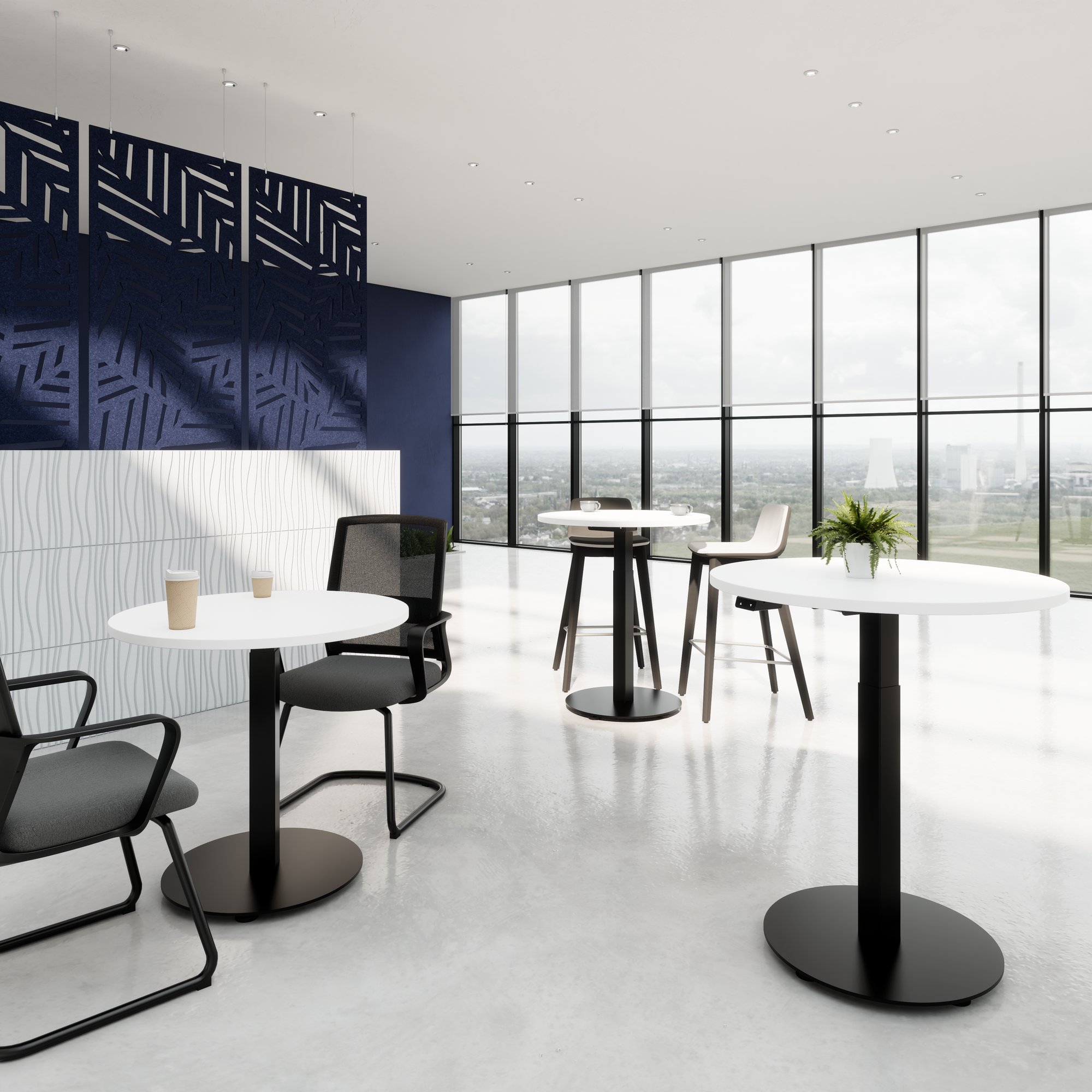 OPTIMA Up meeting table | Ø 800 mm, round, electrically height adjustable, white - 10 Main Image